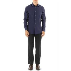 APT.9 Mens Dress Shirt Size L‎ Black Blue Pinstripe Long Sleeve Business